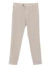 Berwich Retro Button Cuffed Trousers In Neutral