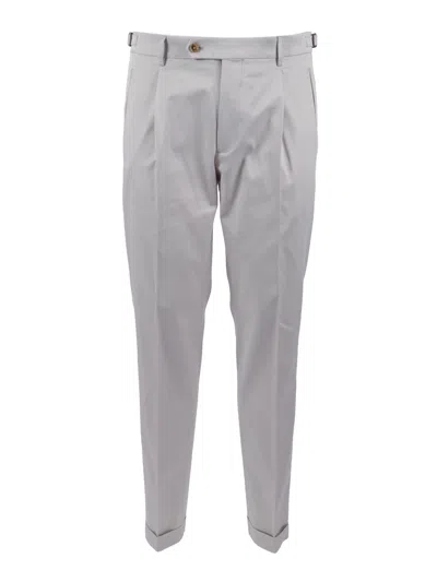 Berwich Grey Tailored Front Pleat Straight-leg Pants In Gray