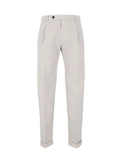 Berwich Grey Tailored Tapered Straight-leg Pants In Neutral