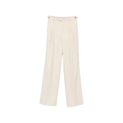 Berwich Herringbone Pleated Trousers In Neutrals