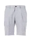Berwich Herringbone-pattern Chino Shorts In Gray