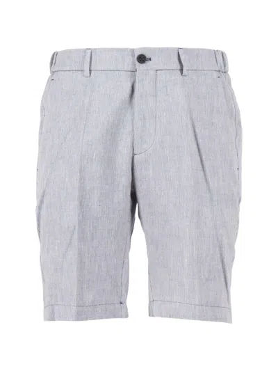 Berwich Herringbone-pattern Chino Shorts In Gray