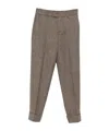 Berwich Herringbone-pattern Wool Trousers In Brown