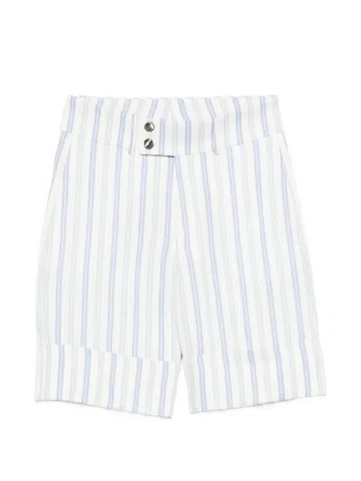 Berwich Nadine Striped Buttoned Shorts In Multi