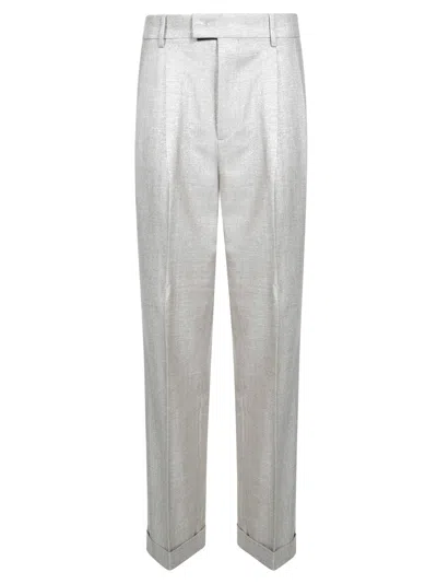 Berwich High-waist Wool-blend Trousers For Women In Beige