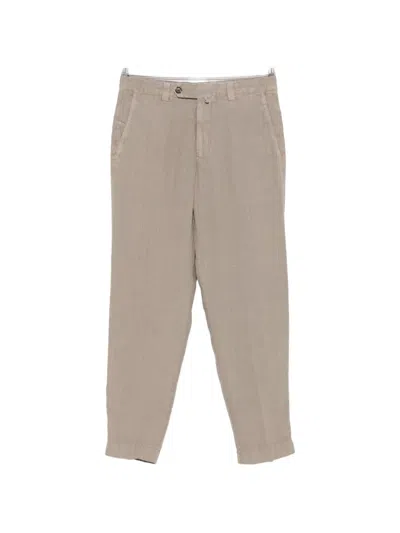 Berwich Linen Trousers In Brown