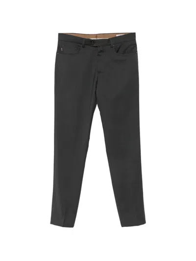 Berwich Logo-patch Straight-leg Trousers In Black