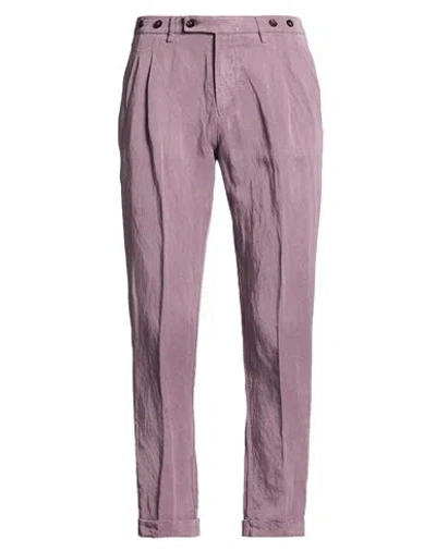Berwich Man Pants Antique Rose Size 32 Lyocell, Linen In Purple