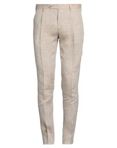 Berwich Man Pants Beige Size 38 Linen