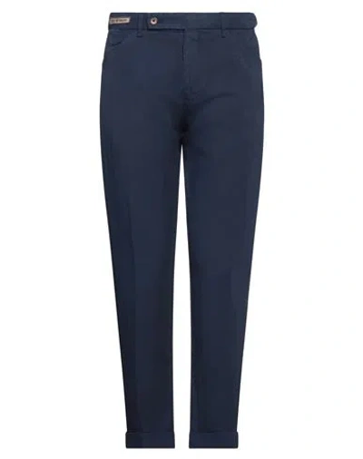 Berwich Man Pants Blue Size 36 Cotton, Linen