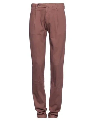 Berwich Man Pants Brick Size 30 Cotton, Elastane In Red