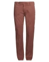 Berwich Man Pants Brick Size 36 Cotton, Elastane In Red