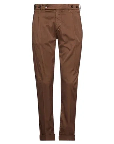 Berwich Man Pants Brown Size 28 Cotton, Silk, Elastane