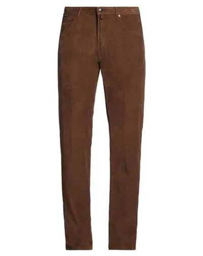 Berwich Man Pants Brown Size 33 Cotton, Elastane