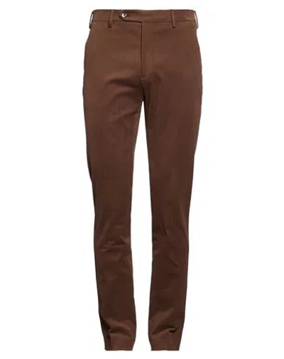 Berwich Man Pants Brown Size 34 Cotton, Elastane