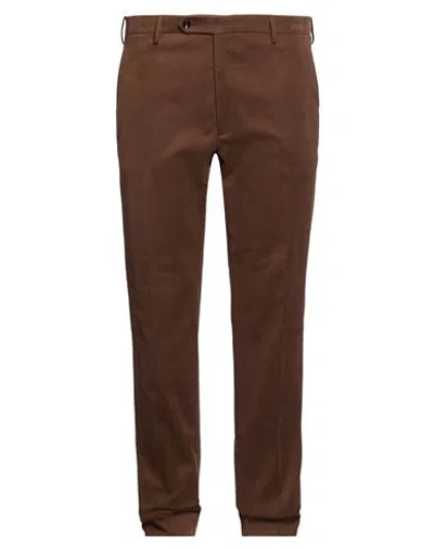 Berwich Man Pants Brown Size 38 Cotton, Elastane