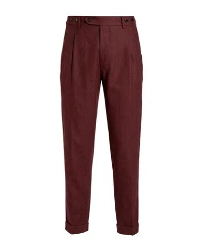 Berwich Man Pants Burgundy Size 34 Virgin Wool In Brown