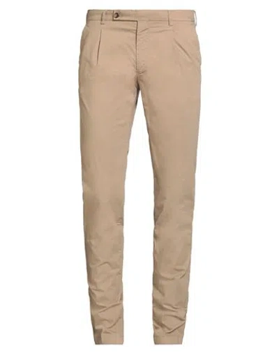 Berwich Man Pants Camel Size 32 Cotton, Elastane In Neutral