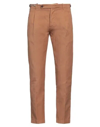 Berwich Man Pants Camel Size 32 Cotton, Linen In Beige