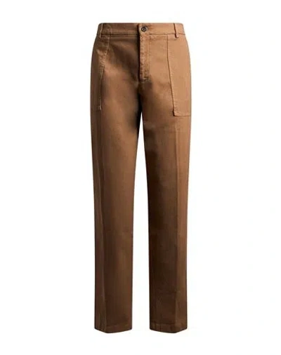 Berwich Man Pants Camel Size 38 Cotton, Elastane In Brown