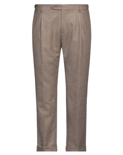 Berwich Man Pants Camel Size 38 Virgin Wool In Brown