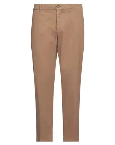 Berwich Man Pants Camel Size 40 Cotton, Elastane In Brown