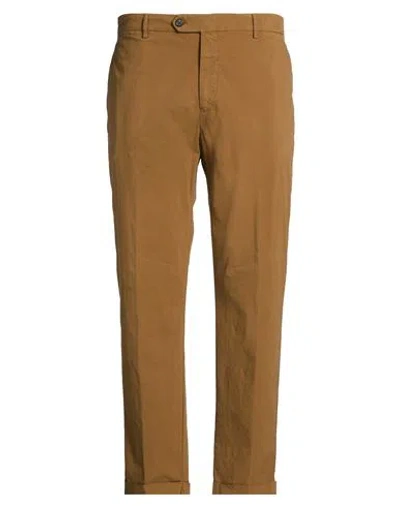 Berwich Man Pants Camel Size 42 Cotton, Elastane In Brown