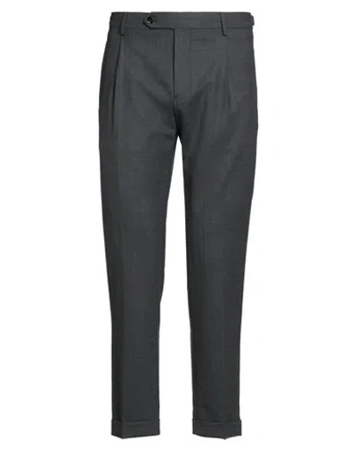 Berwich Man Pants Charcoal Size 34 Polyester, Virgin Wool, Elastane In Gray