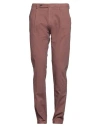 Berwich Man Pants Chocolate Brown Size 34 Cotton, Elastane In Brown