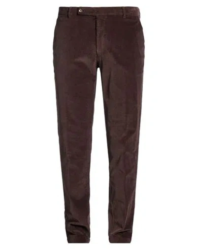 Berwich Man Pants Chocolate Brown Size 40 Cotton, Elastane In Multi