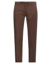 Berwich Man Pants Chocolate Brown Size 34 Cotton, Elastane In Brown