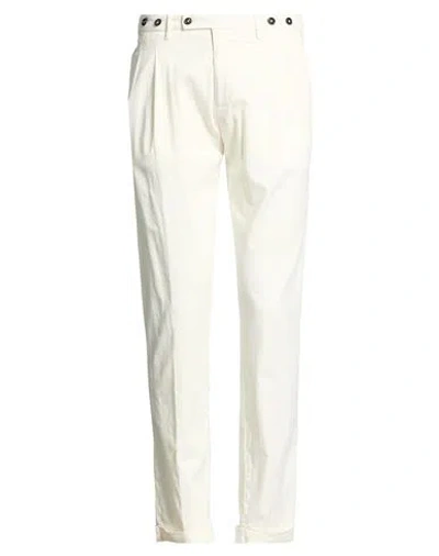 Berwich Man Pants Cream Size 28 Cotton, Silk, Elastane In White