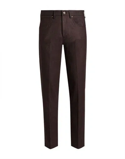 Berwich Man Pants Dark Brown Size 34 Virgin Wool, Elastane
