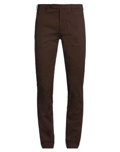 Berwich Man Pants Dark Brown Size 38 Cotton, Elastane