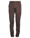 Berwich Man Pants Dark Brown Size 40 Cotton, Elastane