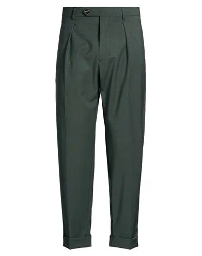 Berwich Man Pants Dark Green Size 34 Polyester, Wool, Elastane