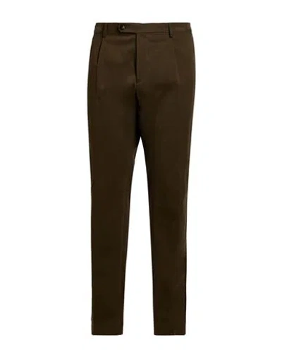 Berwich Man Pants Dark Green Size 40 Cotton, Elastane In Brown