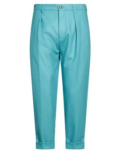 Berwich Man Pants Deep Teal Size 32 Wool In Multi