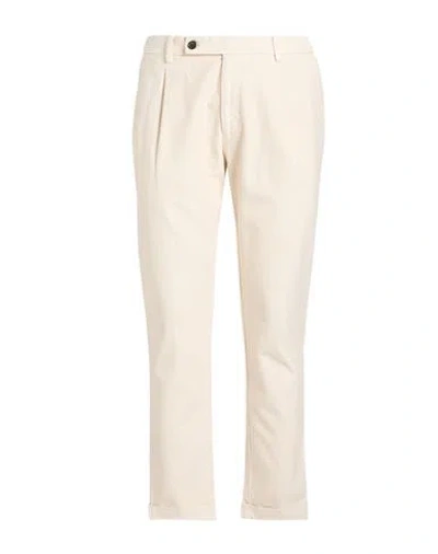 Berwich Man Pants Ivory Size 34 Cotton, Elastane In Neutral
