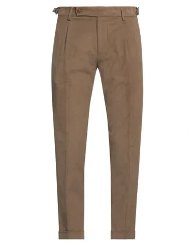 Berwich Man Pants Khaki Size 30 Cotton, Elastane In Brown