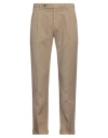 Berwich Man Pants Khaki Size 34 Cotton, Linen In Beige