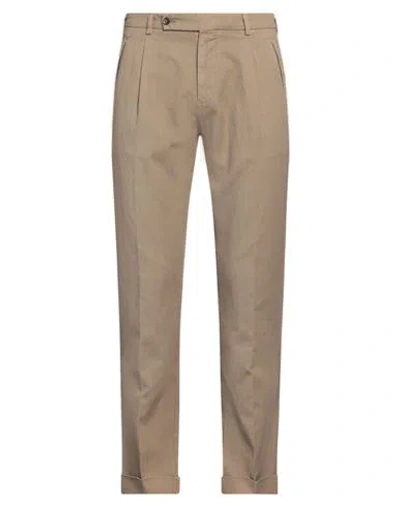 Berwich Man Pants Khaki Size 34 Cotton, Linen In Beige