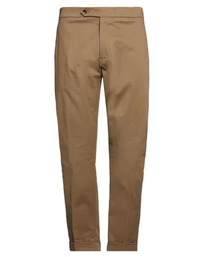 Berwich Man Pants Khaki Size 36 Cotton, Elastane In Brown