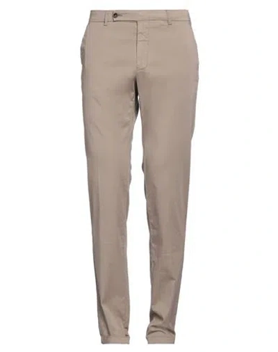 Berwich Man Pants Khaki Size 36 Cotton, Silk, Elastane In Beige