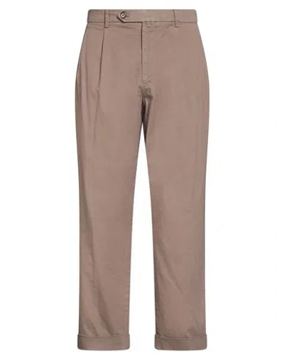 Berwich Man Pants Khaki Size 38 Cotton, Elastane In Neutral