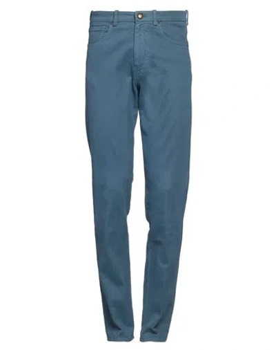 Berwich Man Pants Light Blue Size 30 Cotton, Elastane