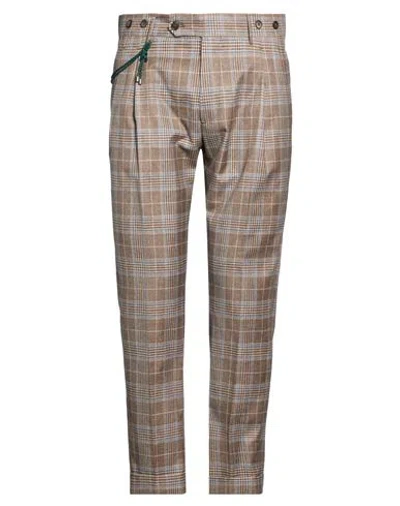 Berwich Man Pants Light Brown Size 34 Virgin Wool, Cotton, Silk