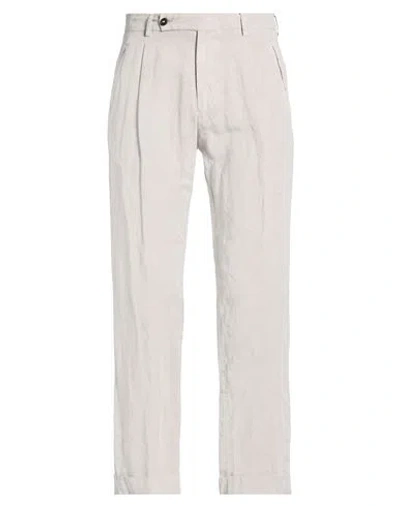 Berwich Man Pants Light Grey Size 32 Lyocell, Linen In White