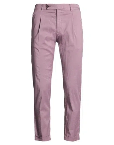 Berwich Man Pants Mauve Size 32 Lyocell, Cotton, Elastane In Brown
