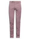Berwich Man Pants Mauve Size 38 Cotton, Silk, Elastane In Purple